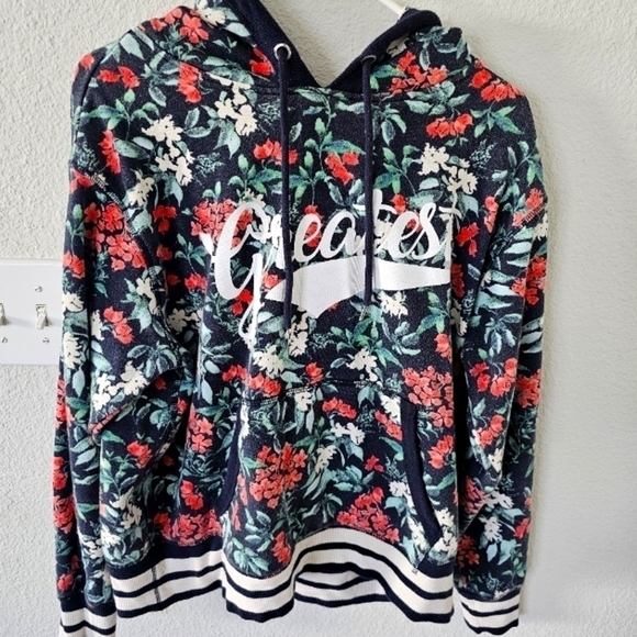 H&m Sweater Large Women Hoodie Multi Print Colorful Long Sleeve Floral Excellent - Picture 1 of 7
